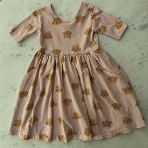 Hanna Andersson Cat Print Dress with Pockets